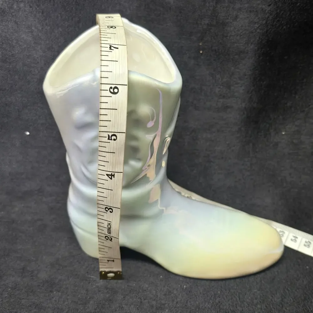 Iridescent Cowgirl Boot Scented Candle Apple Blossom Lilac & Jasmine 6.2 oz